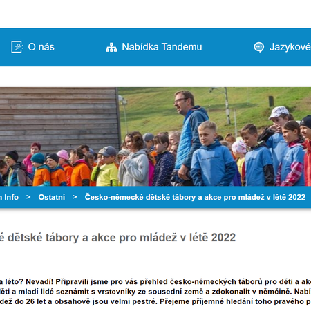 Přehled česko-německých táborů a akcí v roce 2022! Přehled česko-německých táborů a akcí v roce 2022!