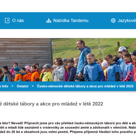 Přehled česko-německých táborů a akcí v roce 2022! 